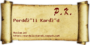 Perdéli Karád névjegykártya